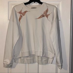 All Saints Birds Embroidered Sweatshirt Medium
